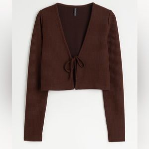 H&M Ribbed Tie Detail Cardigan NWT Size M